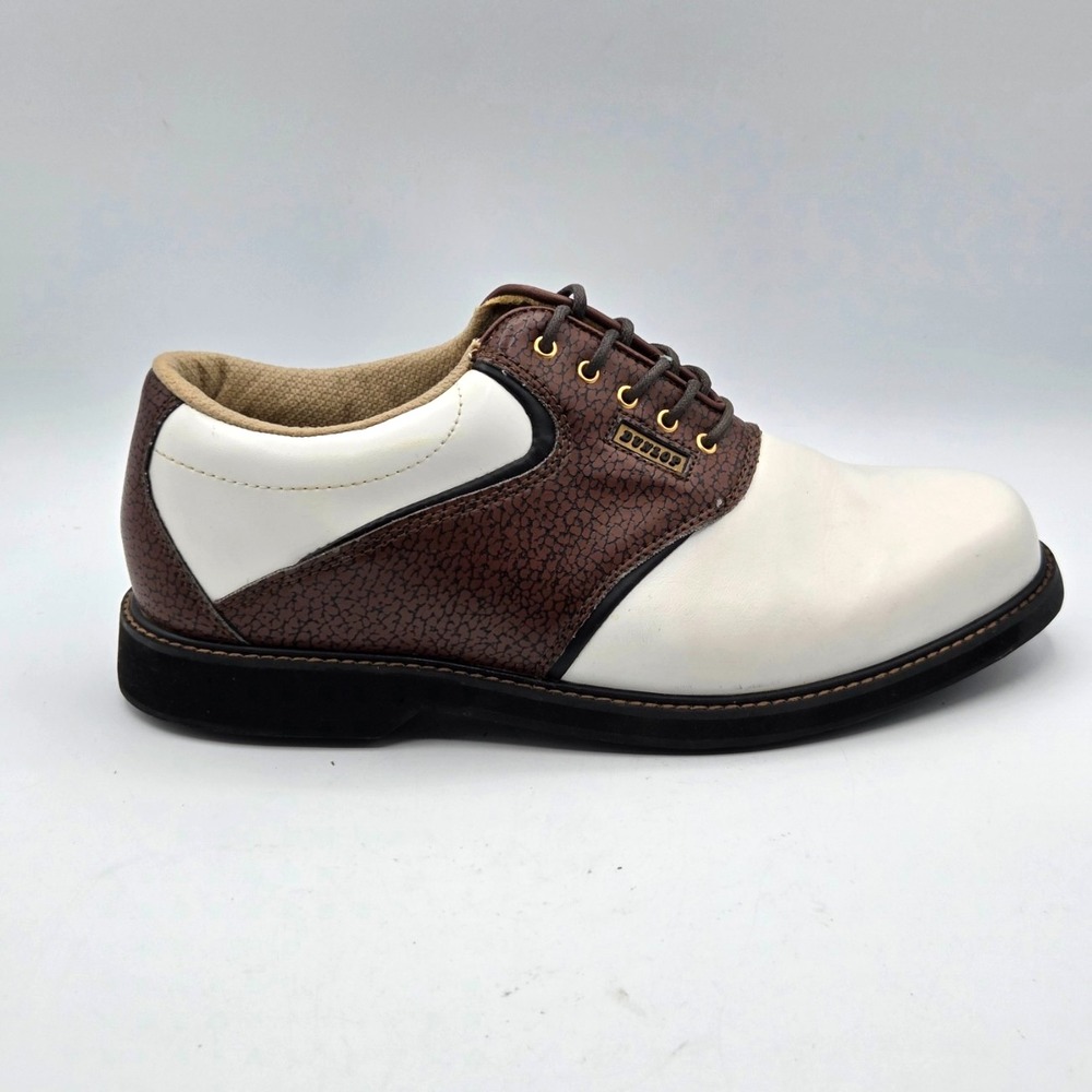Dunlop Shoes Mens 11  Saddle Oxfords Plain Toe Golf‎ M1850CS Brown White Leather